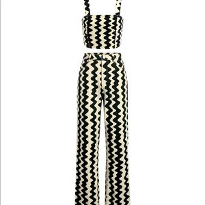 Wavy Black & Cream Set NWT